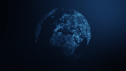 Global Digital Network Connection Over Earth Map © your123