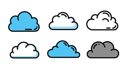 Doodle Cloud Line dynamic abstract color illustration