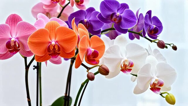 Colorful orchid flowers in bloom