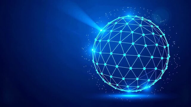 Abstract digital sphere with network connections