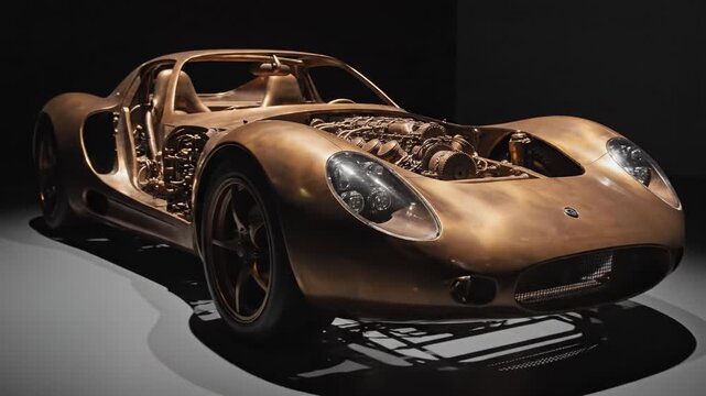 Classic Car Engine Display - A Detailed Look at Automotive Engineering.