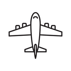 Airplane top view icon for travel concept. vector illustration