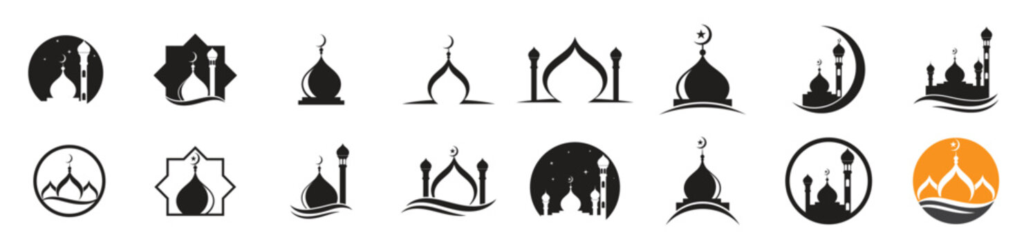 mosque logo template vector