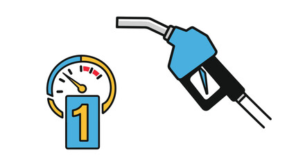 Fototapeta premium Fuel Tracker Line soft elegant color illustration