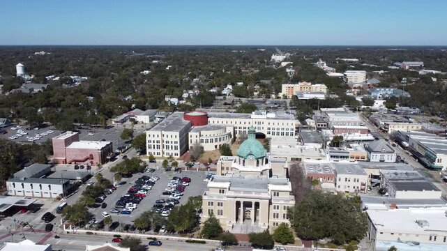 Downtown Deland drone shot