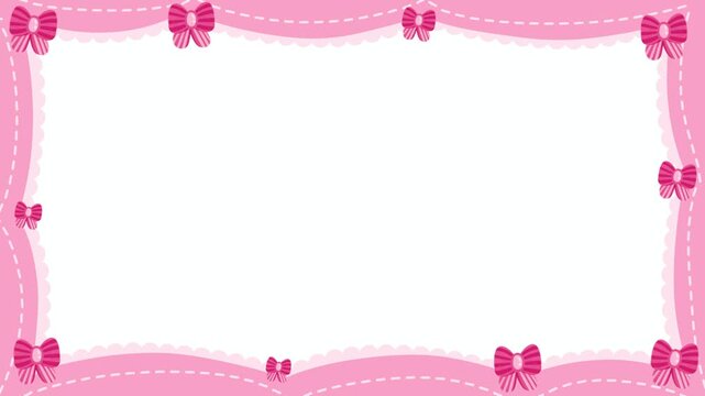 Cute Pink Ribbon Frame Animated Background