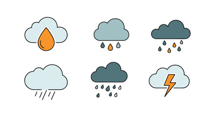 Cloud with Rain Drop clean abstract art illustration