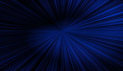 Illustration of fiber optics or electrical energy with electric blue radial lines on a premium black background.