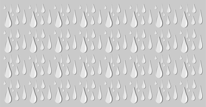 Seamless Raindrop Pattern on Grey Background &ndash; Minimal Water Drop Texture Design