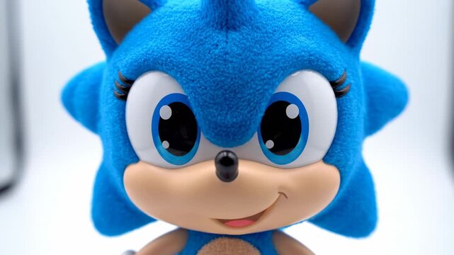 Cute Sonic the Hedgehog Plush Toy in Studio.