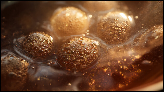 Meatball Soup With Fat Globules Shimmering Professional Photography