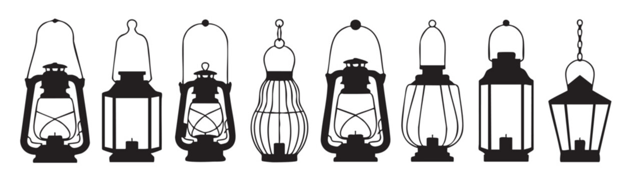  old fashioned camping light drawing