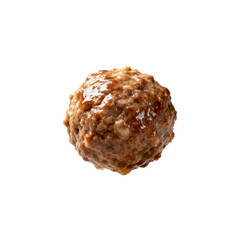 [Transparent Background PNG]A delicious meatball with a glossy sauce on a white background