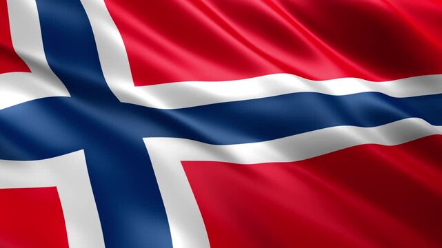 waving norway national flag animation loop