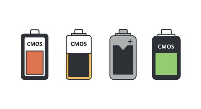 CMOS Battery Line modern soft color vector
