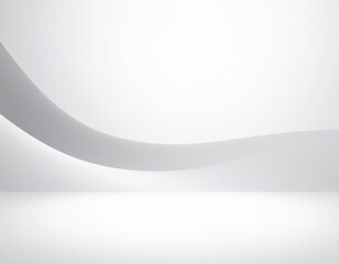 Obraz premium Smooth White Background with Gentle Curved Lines and Simple Design