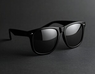Stylish Black Sunglasses with Dark Lenses on a Dark Background