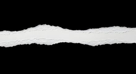 Fototapeta premium Torn white paper edge on black background for design element or template usage purposes effectively