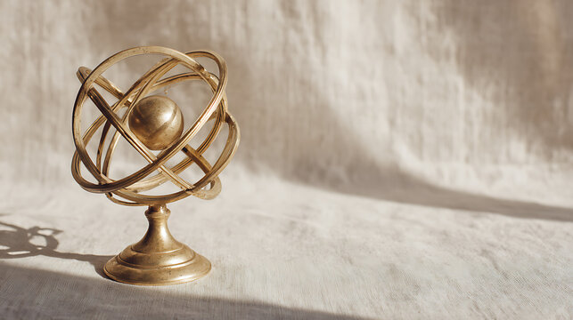 Single Armillary Sphere Brass Antique Professional Photography
