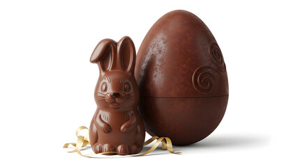 Chocolate Easter bunny and egg