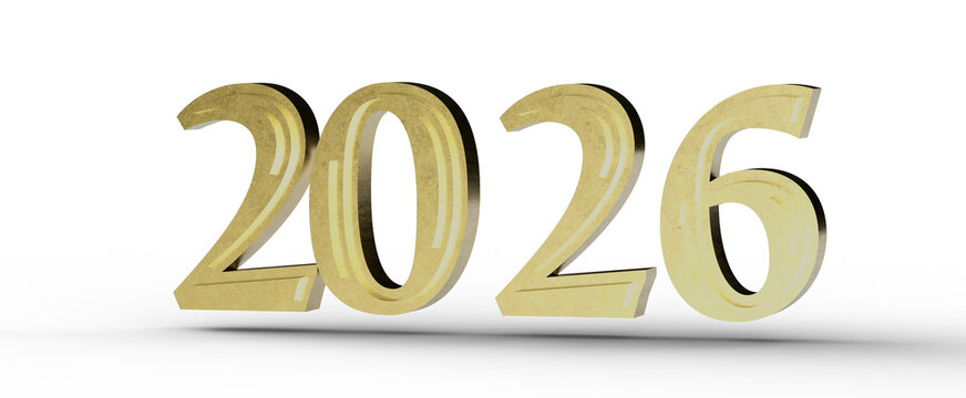 Illustration of the year 2026. Perfect for New Year's celebrations, financial forecasts, and business presentations. Sig
