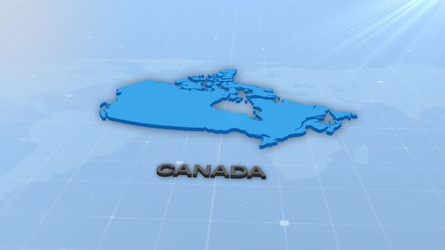 Canada Country Geographic Digital Map Presentation