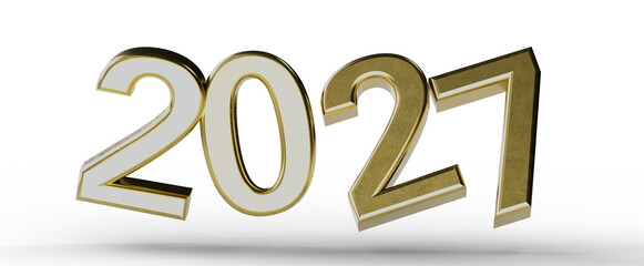 Gold and white 2021 new year design, perfect for holiday greetings, celebrations, events, and modern digital promotions. © vegefox.com