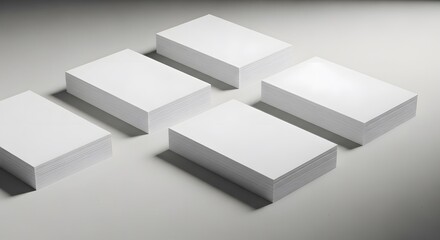 Stacks of White Paper against a Gray Backdrop