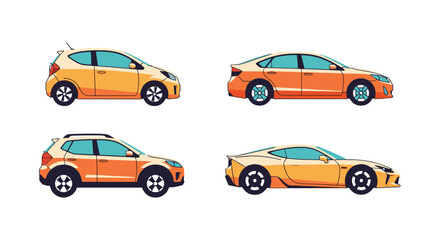 Fototapeta premium Hybrid Car Line art creative abstract concept vector