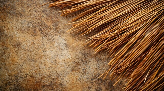 Natural abaca fiber strands texture background seamless organic material golden brown web design eco-friendly sustainable backdrop neutral tones minimal composition