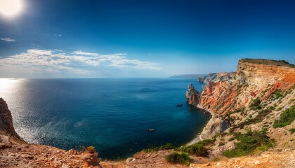 Obraz premium the black sea coast of cape fiolent in the balaklava district of sevastopol crimea