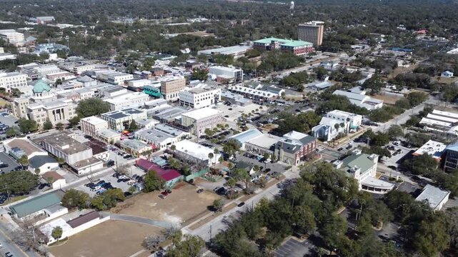 Downtown Deland drone shot