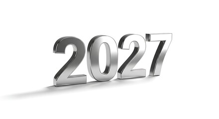 "Shiny Metallic 2027 Number for New Year Celebration"