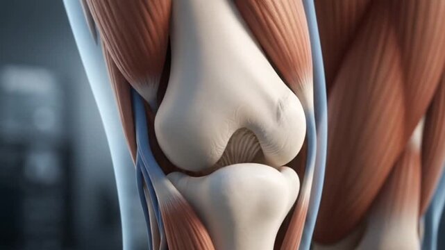 Detailed 3D Anatomy: Knee Joint, Muscles, and Ligaments