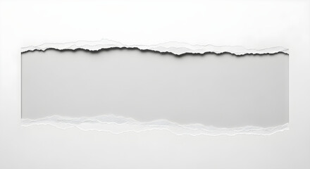 Fototapeta premium Torn paper edge with ripped texture on white background for design and creative projects use