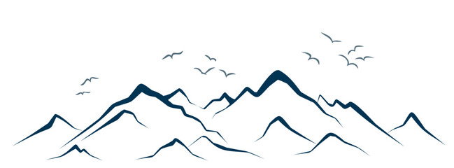  mountains with birds © Ueinv