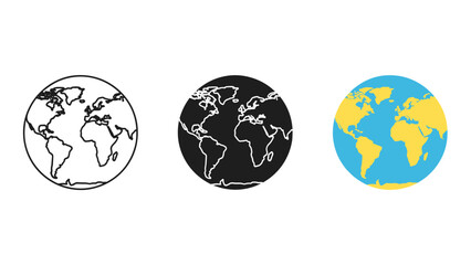 Obraz premium Three different illustrations of the earth Vector