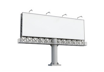 Obraz premium Empty billboard standing on a street corner with decorative metalwork at the base