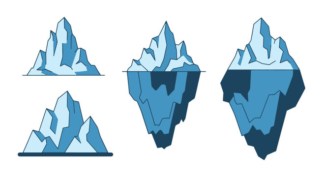 Iceberg Line art elegant colorful abstract vector
