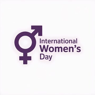 International Women&rsquo;s Day Logo: Purple Gender Equality Symbol for March 8th Celebration