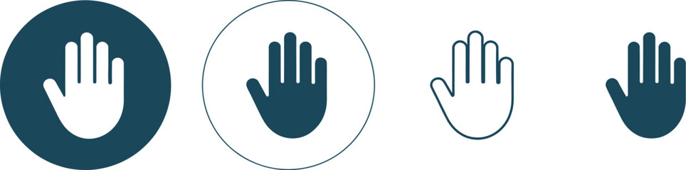 Obraz premium Hand Icons, vector illustrations of palm, click, and hand gestures, isolated on white background, suitable for websites, apps, UI design, interactive interfaces, and digital creative projects.
