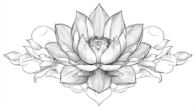 sketch of lotus