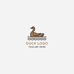 Duck logo design template. Vector icon illustration.