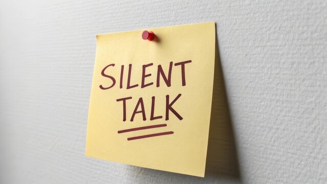 Sticky Note with Silent Talk Message on Wall Surface for Communication