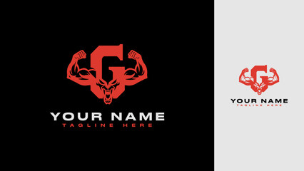 Custom 'G' Muscle Logo Design