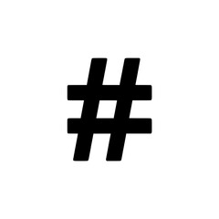 Obraz premium A bold and minimalist hashtag symbol in black against a white background