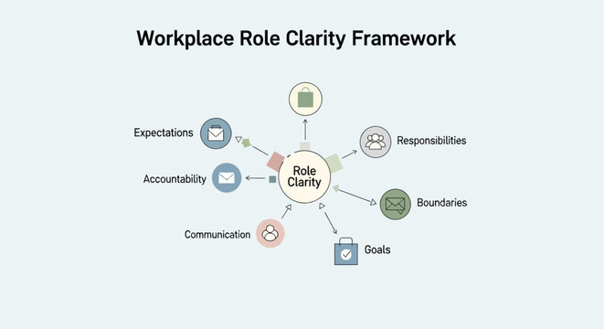 Workplace role clarity framework illustrating key components and relationships.