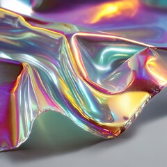 Obraz premium iridescent holographic foil with micro crinkles
