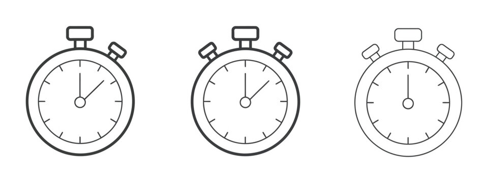 Stop watch logo vector editable stroke design template, modern timer and time management icon for branding, vector illustration