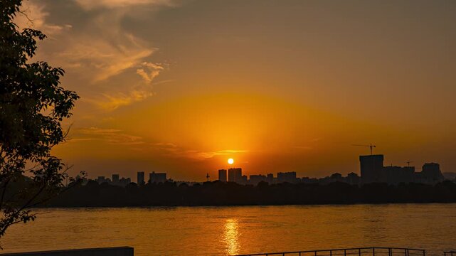 Changsha Sunset Over Xiangjiang River